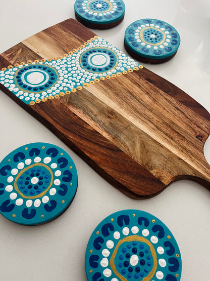 Serving Platter and Coaster Set