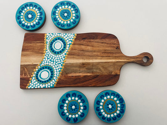 Serving Platter and Coaster Set